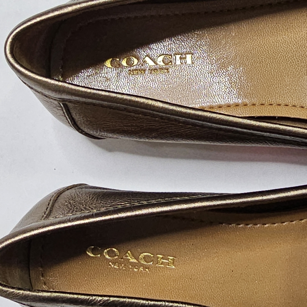 Coach Signature Fonda Bronze Metallic Leather Loafers NEW Size 7 - Picture 9 of 9